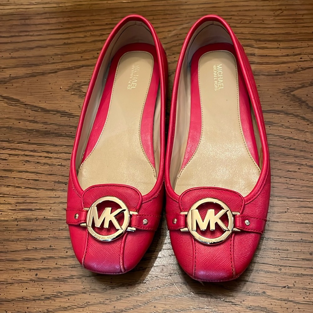 Michael Kors red mocassins, size 8 1/2